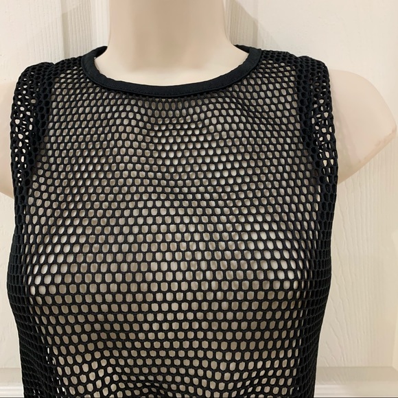 Black fishnet peplum top - Picture 4 of 7